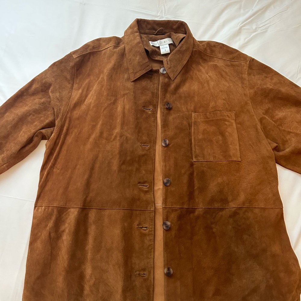 The Limit Women’s Vintage Light Brown Suede Button Down Shirt